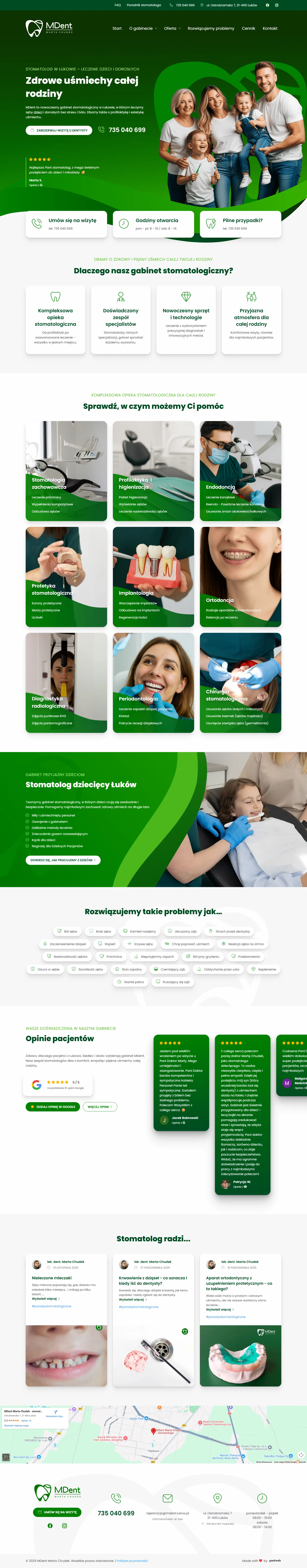 projekt strony internetowej gabinet stomatologiczny – realizacja GoodWeb